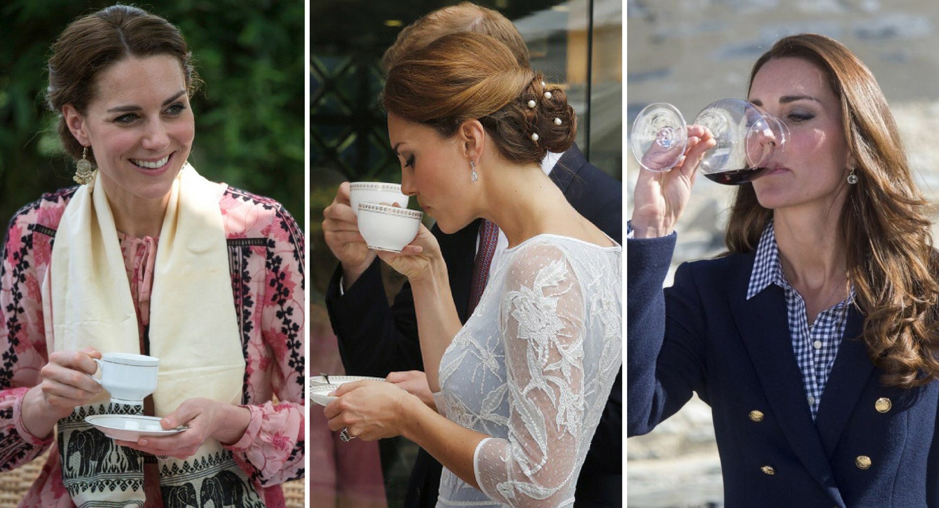 Księżna Kate pije